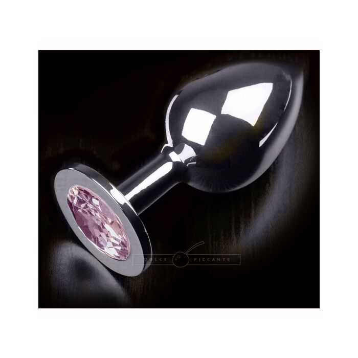 Plug anal jewelery large silver / pink