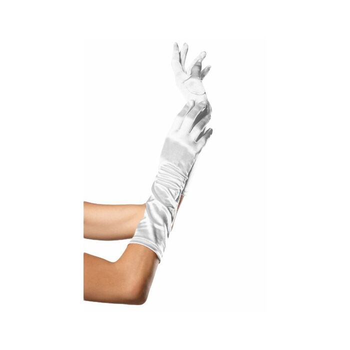 Leg avenue white satin gloves