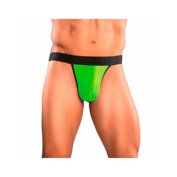 Male power micro thong transparent neon lime
