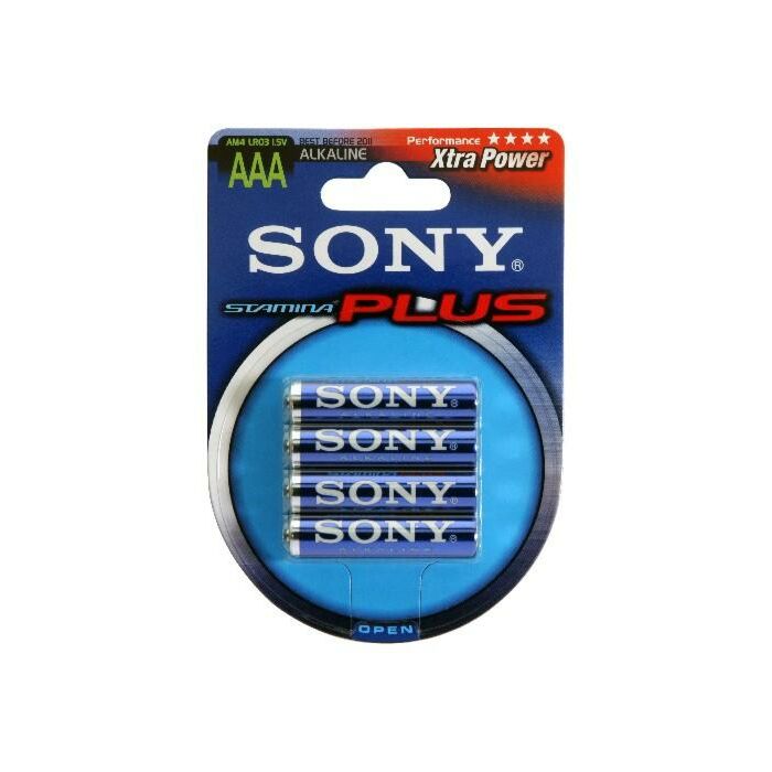 AAA alkaline batteries Sony Plus 4 units