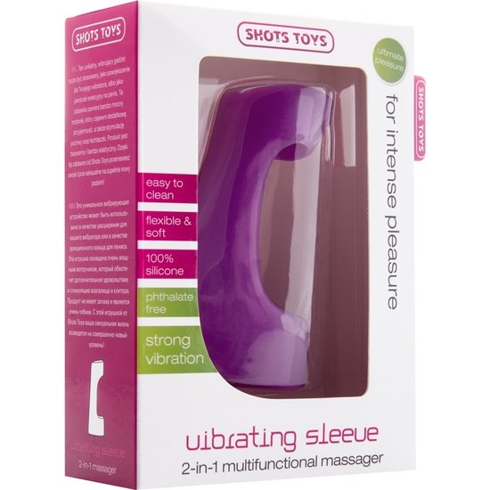 Vibrating penis sheath 2 in 1 multifunctional massager purple