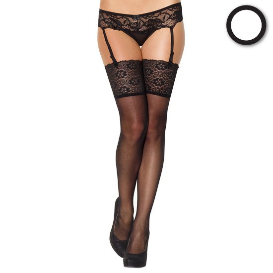 Kiss me feel me touch&#39;n&#39;close white stockings